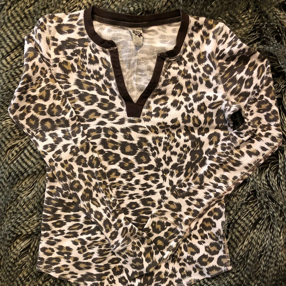 Lucky Brand Light Pink Leopard Long Sleeve